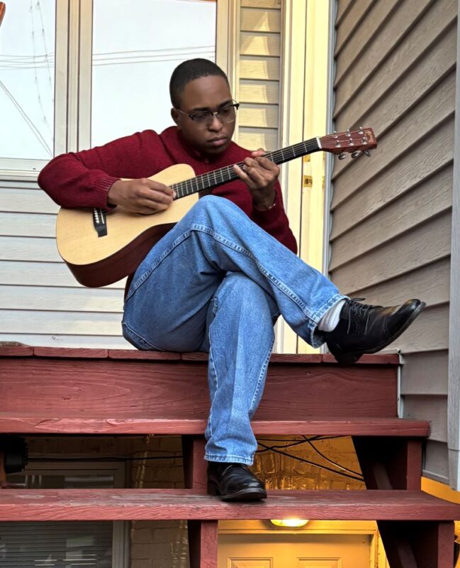 Harrell Davenport with guitar